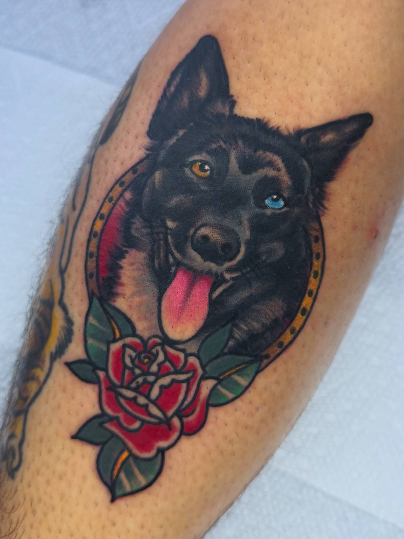 Work by Brandon Henderson on calf