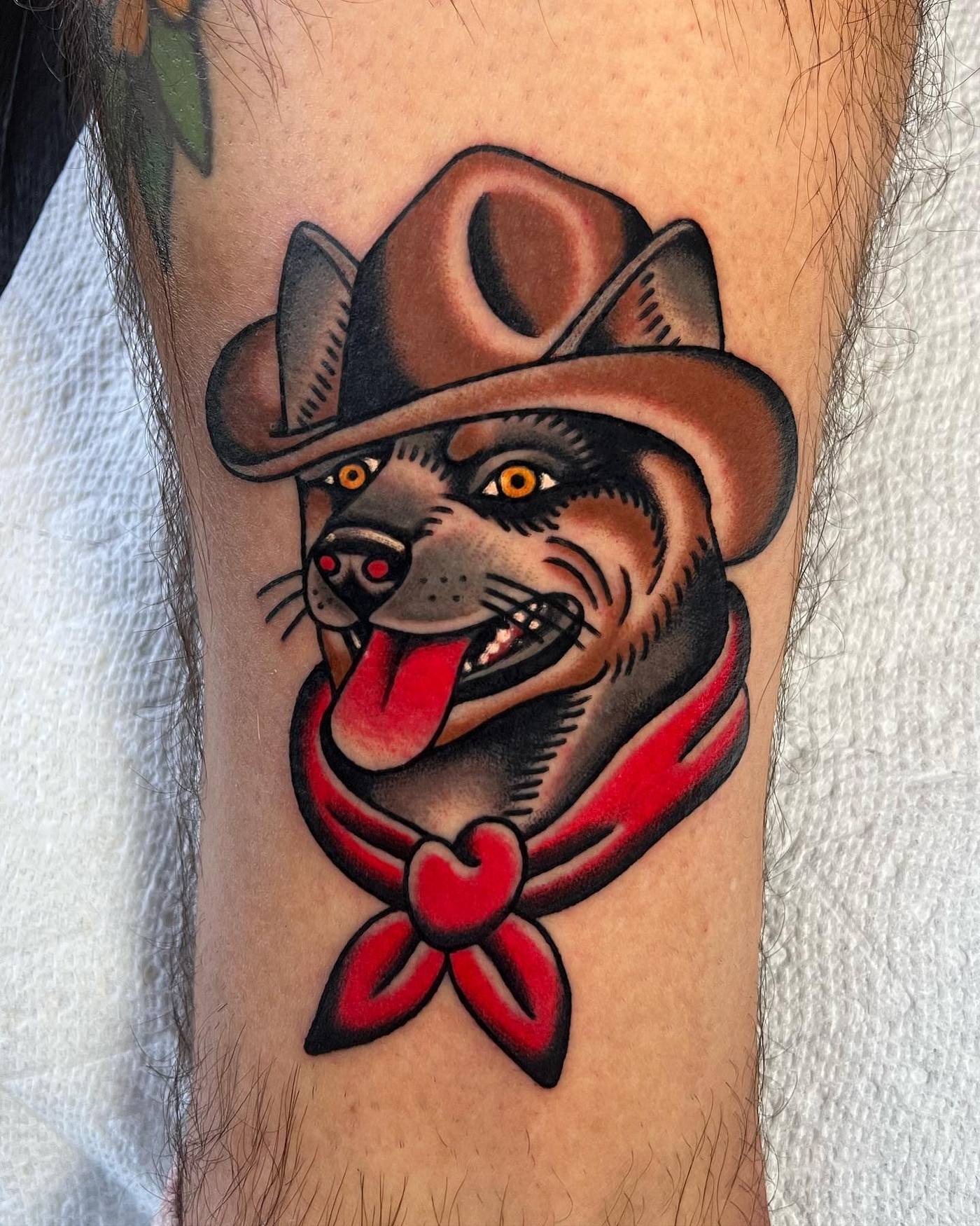 Work by Brice Hamm on calf
