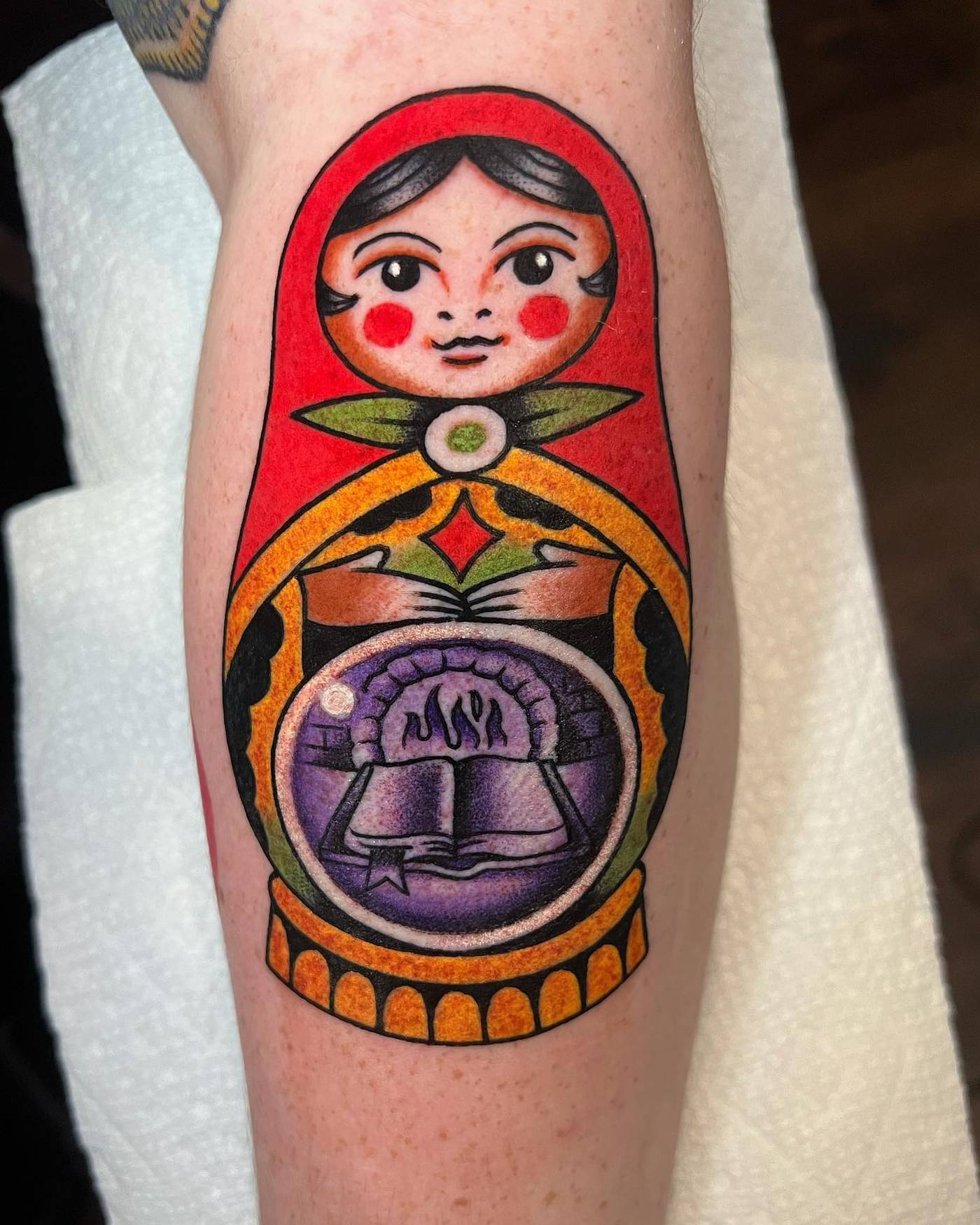 Work by Brice Hamm on calf