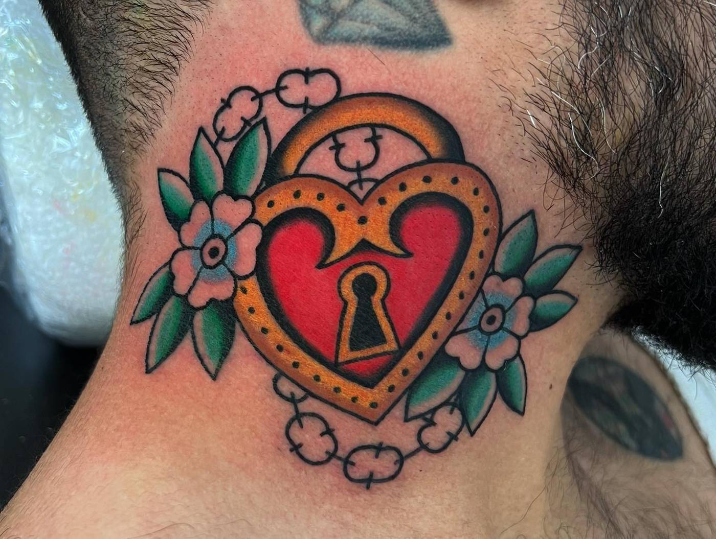 Work by Brice Hamm on neck