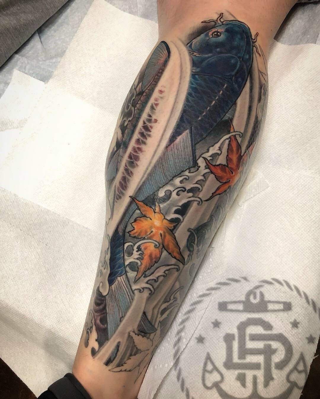 Work by Jonny Lashley on calf