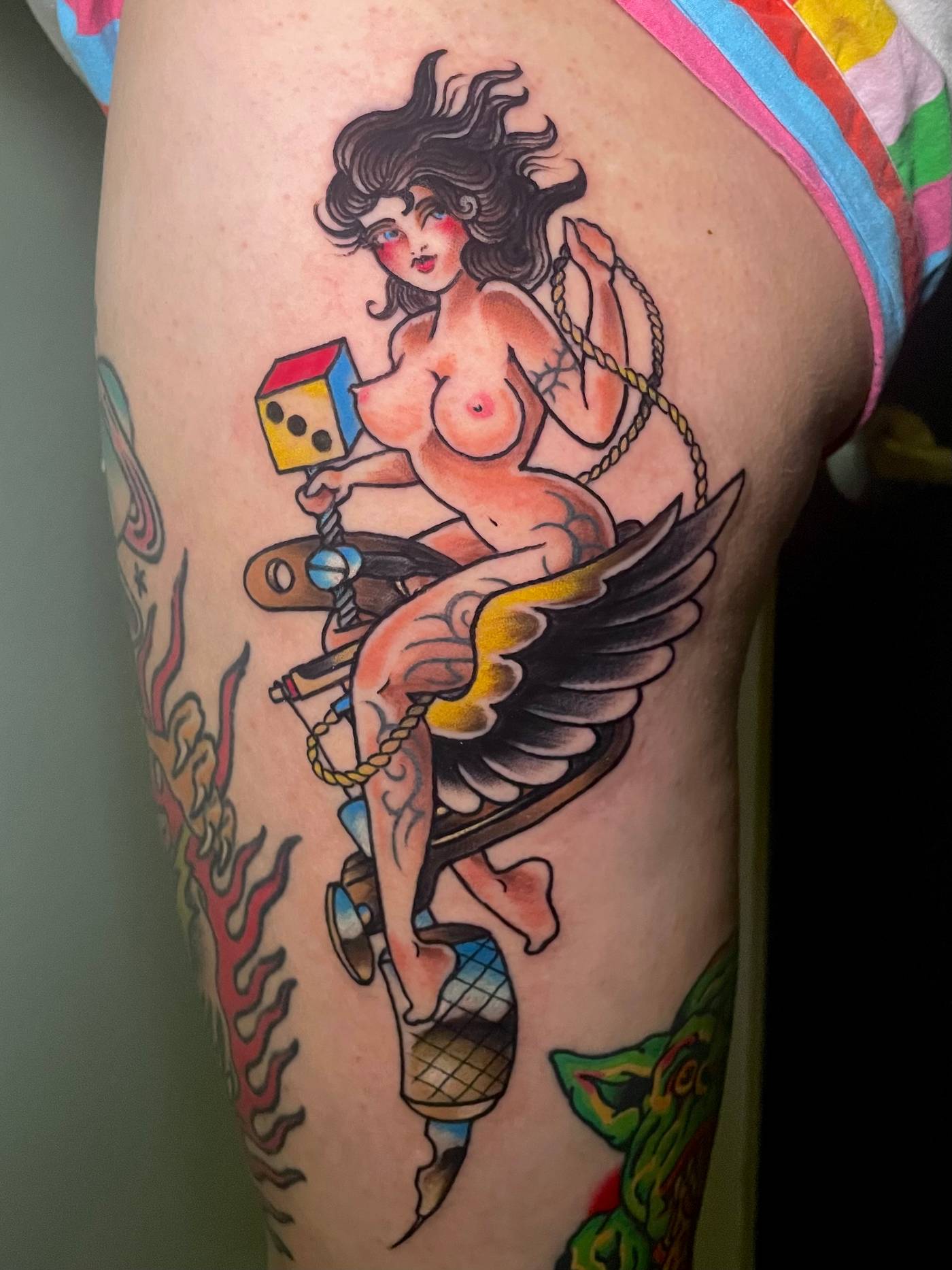 neo-traditional — thigh