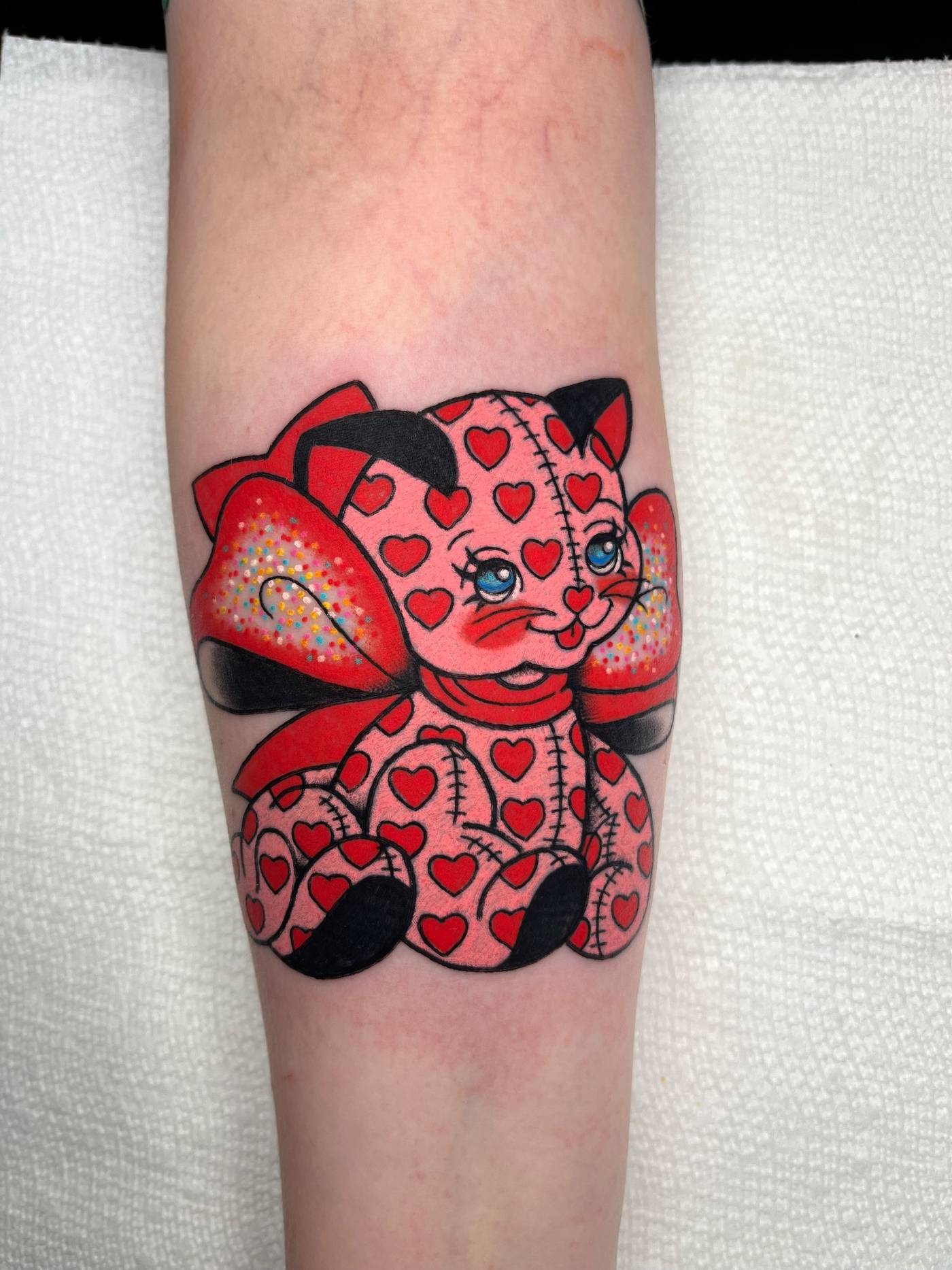 Work by Alena McDonald on calf